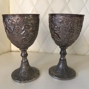 Goblets set of 2 silver plate CORBELL & CO.